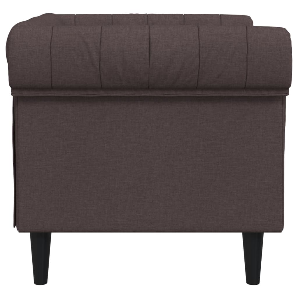 Fauteuil Chesterfield tissu marron foncé