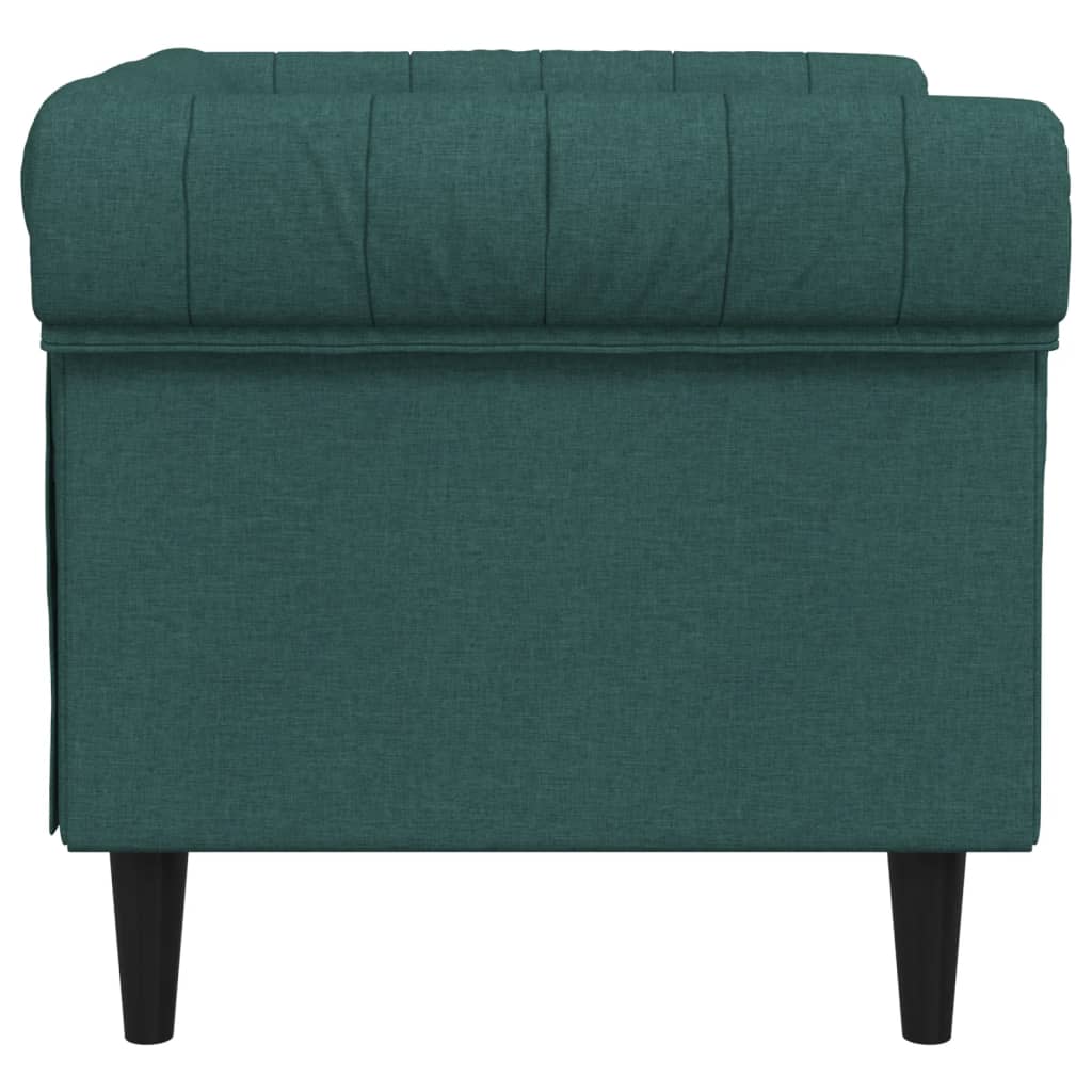 Fauteuil Chesterfield tissu vert foncé