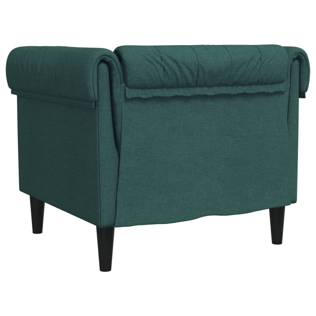 Fauteuil Chesterfield tissu vert foncé