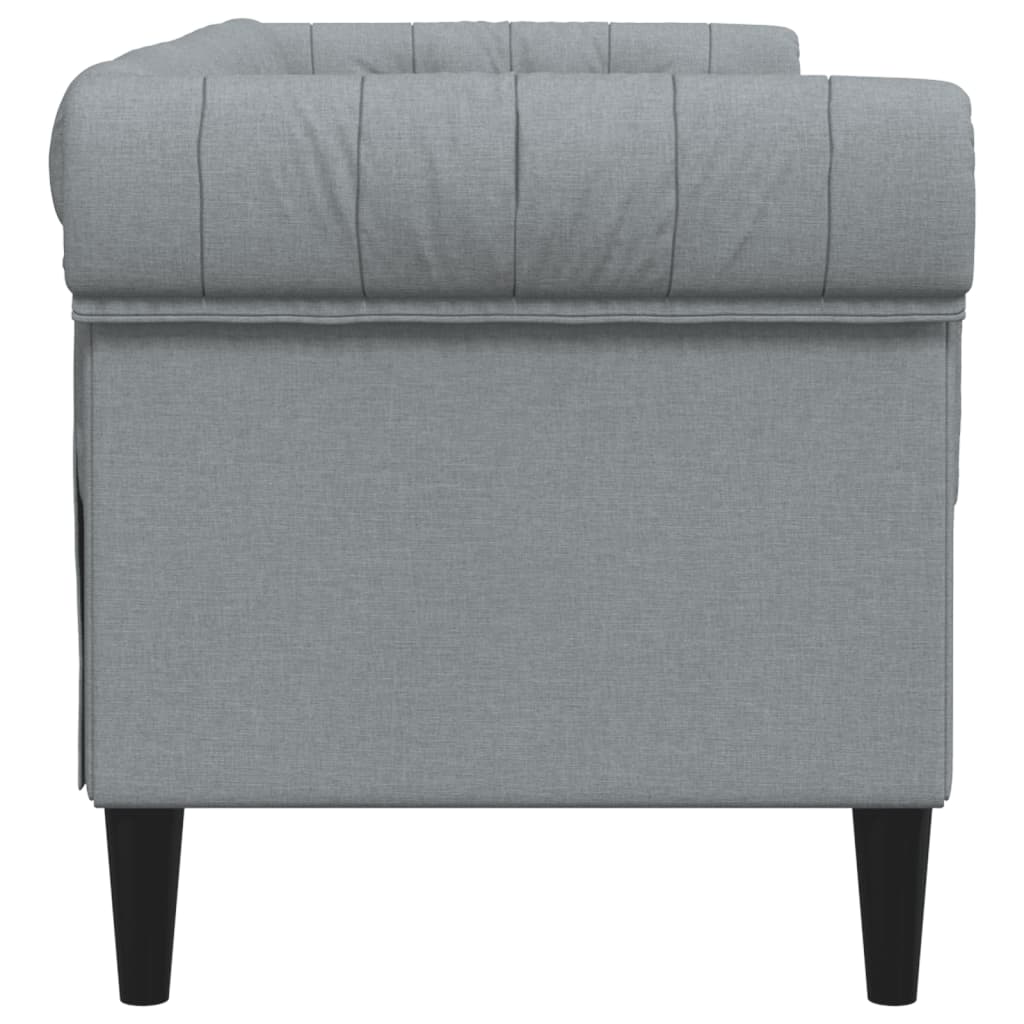 Canapé Chesterfield 2 places tissu gris clair