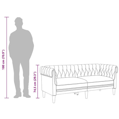 Chesterfield-Sofa 2-Sitzer Dunkelgrau Stoff