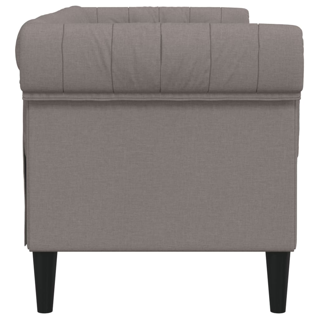 Canapé Chesterfield 2 places tissu taupe