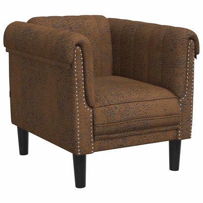 Sessel Braun Kunstleder Wildleder-Optik