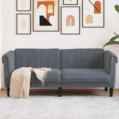 Sofa 2-Sitzer Dunkelgrau Samt