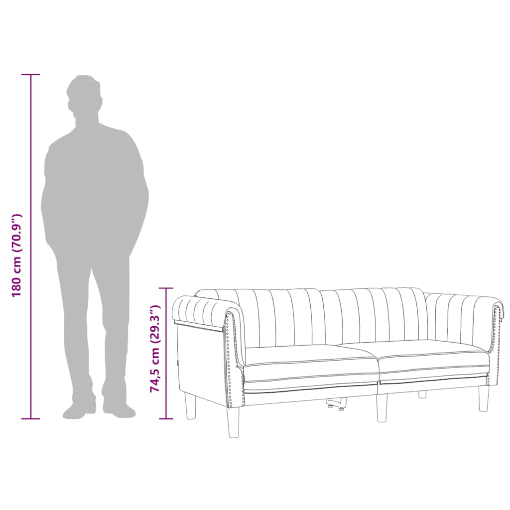 Sofa 3-Sitzer Hellgrau Samt