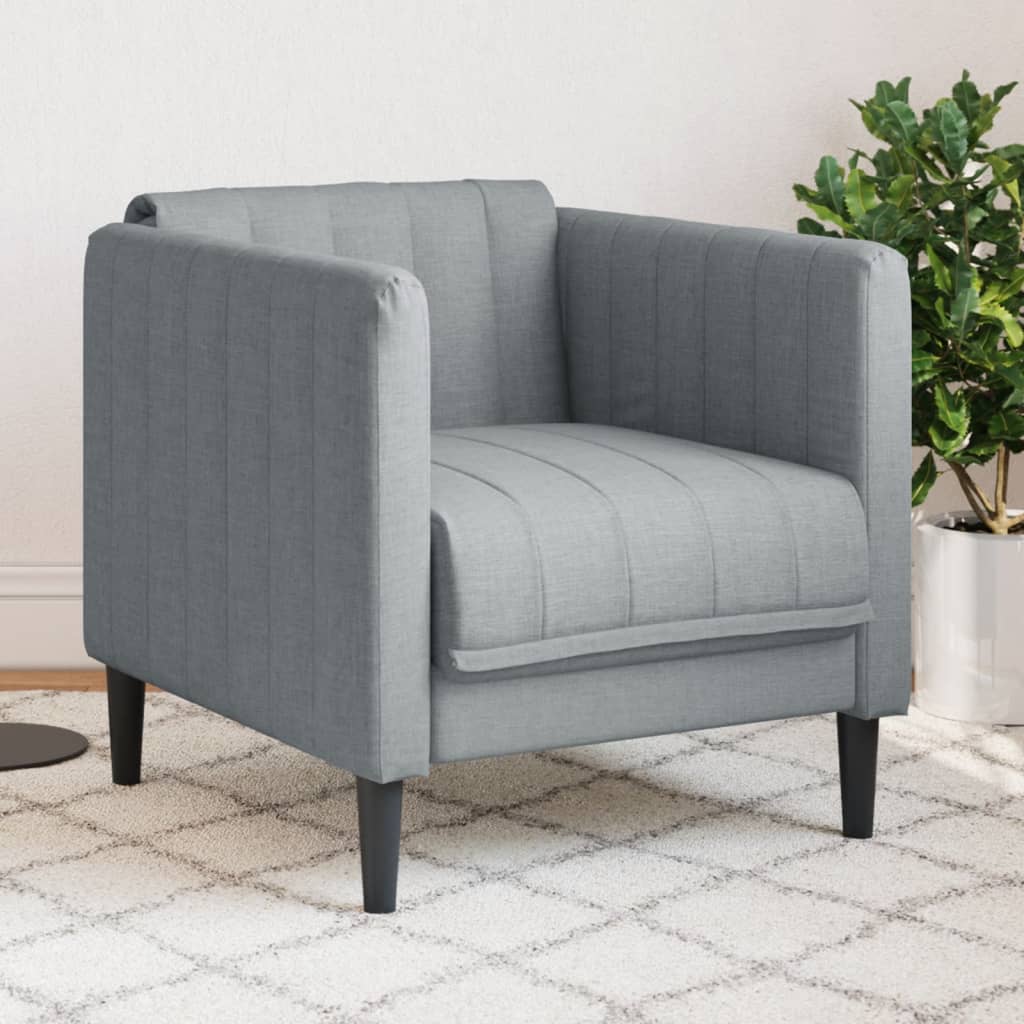 Fauteuil tissu gris clair