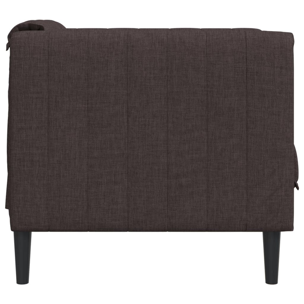 Fauteuil tissu marron foncé