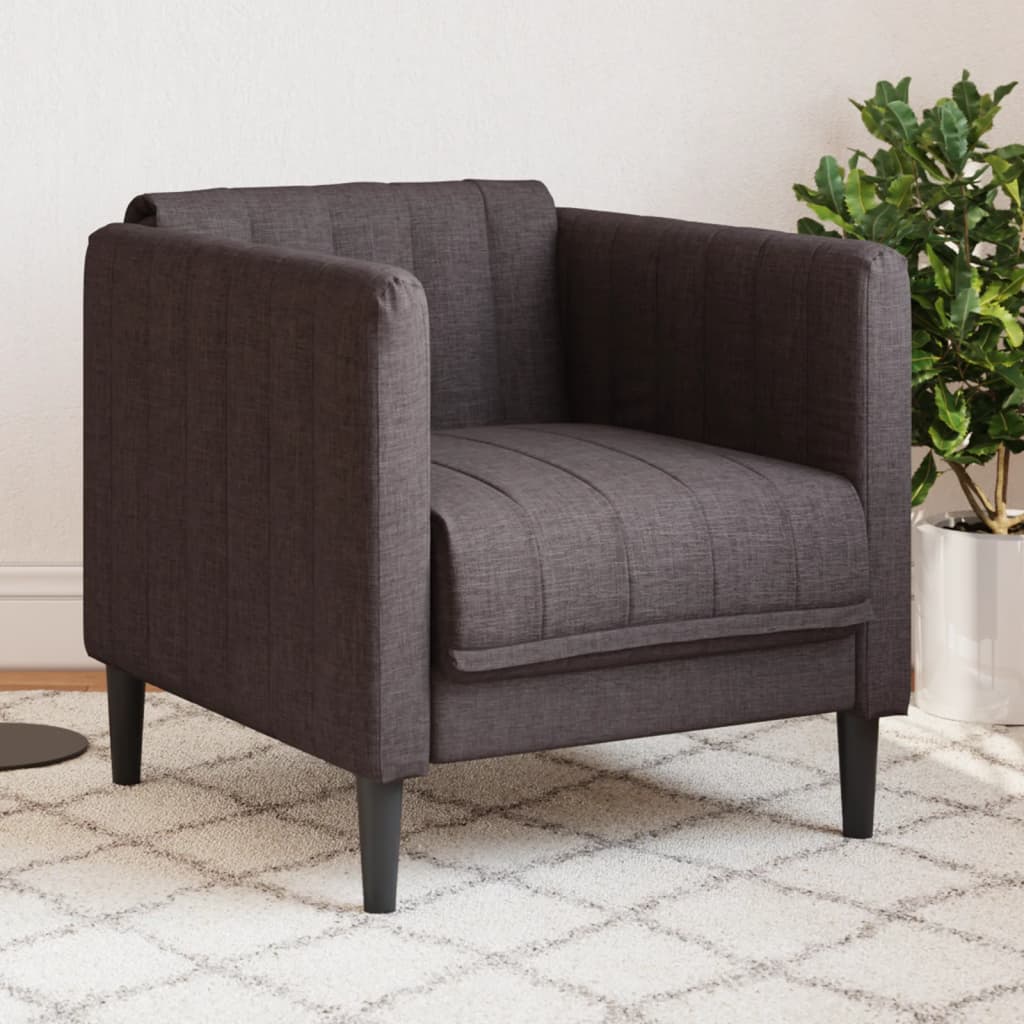 Fauteuil tissu marron foncé