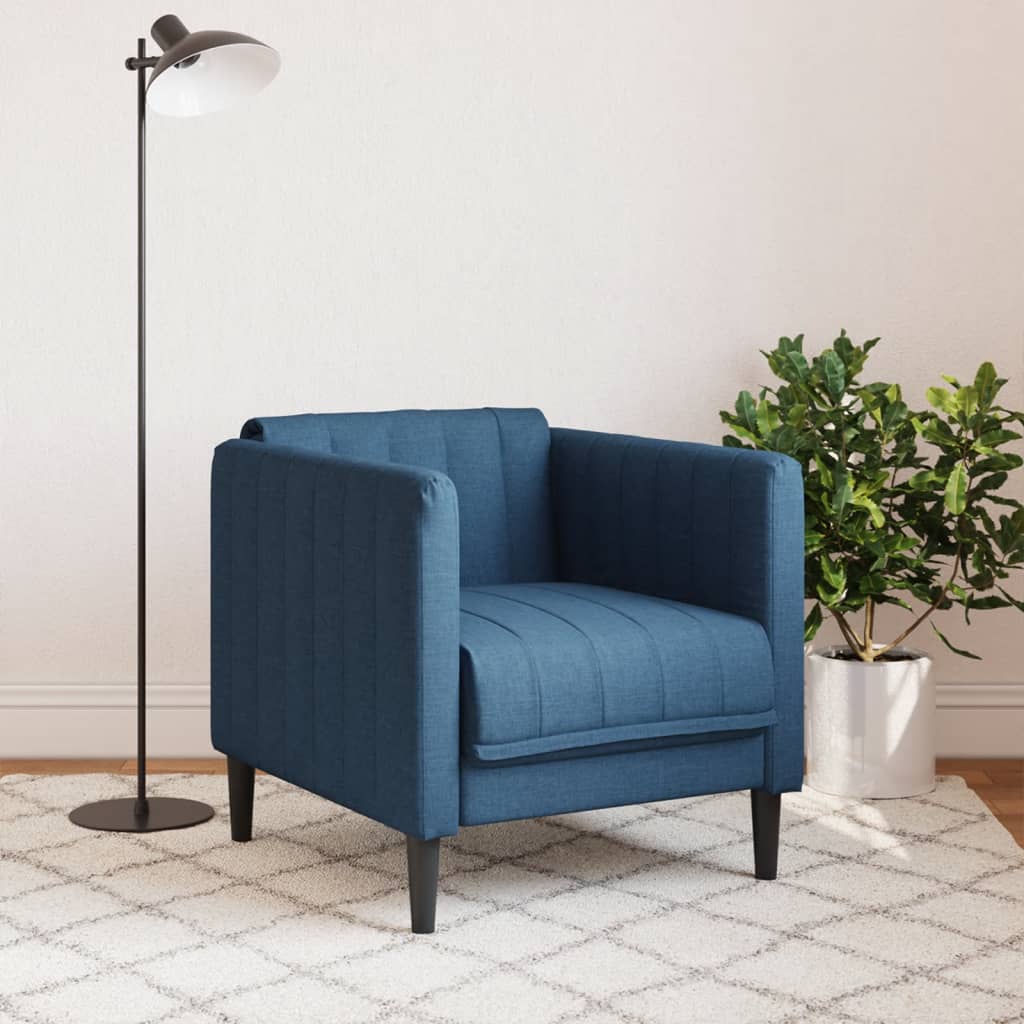 Fauteuil tissu bleu