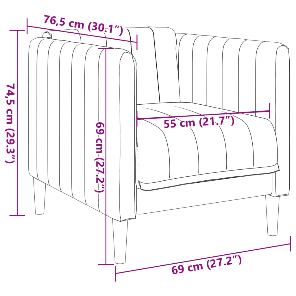 Fauteuil marron simili cuir aspect daim