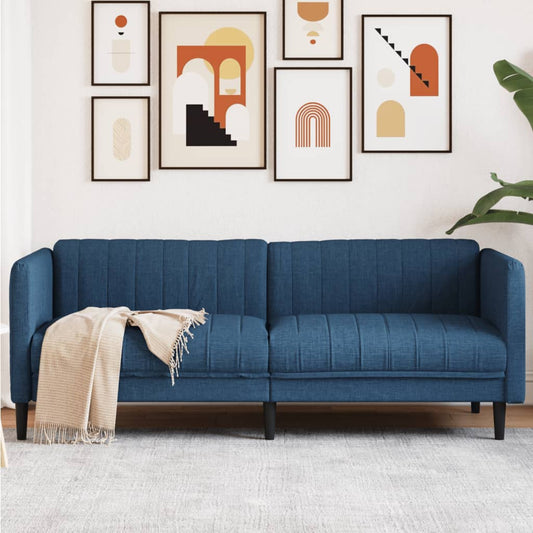 2-seater sofa blue fabric