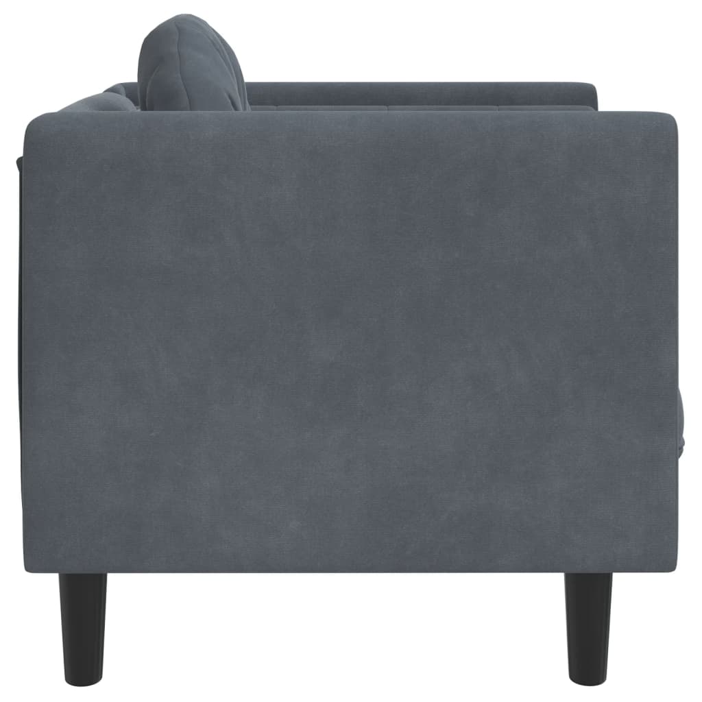 Fauteuil avec coussins velours gris foncé