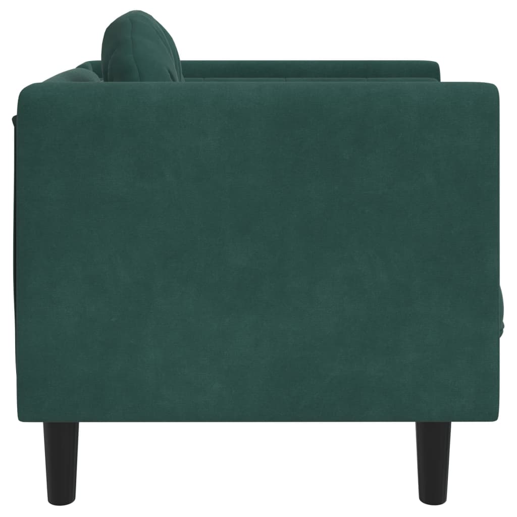 Fauteuil avec coussins velours vert foncé