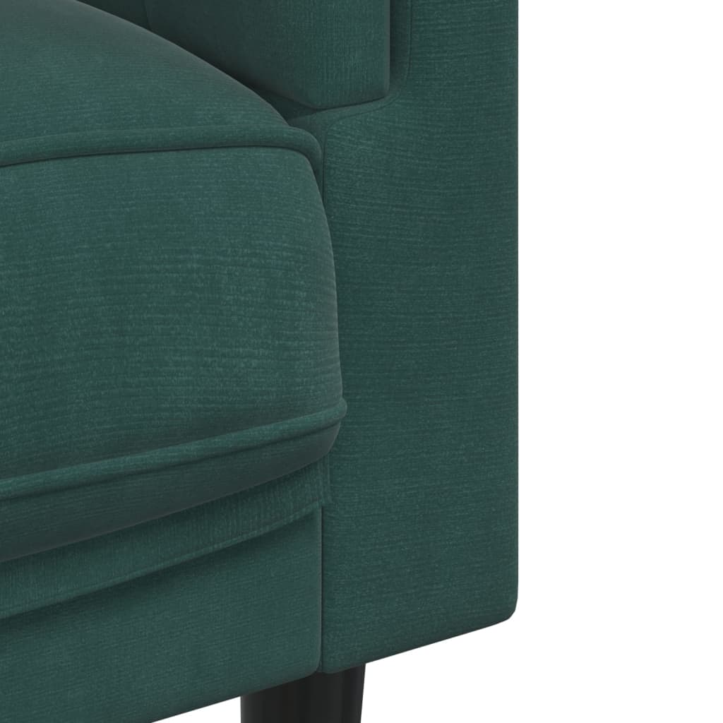 Fauteuil avec coussins velours vert foncé