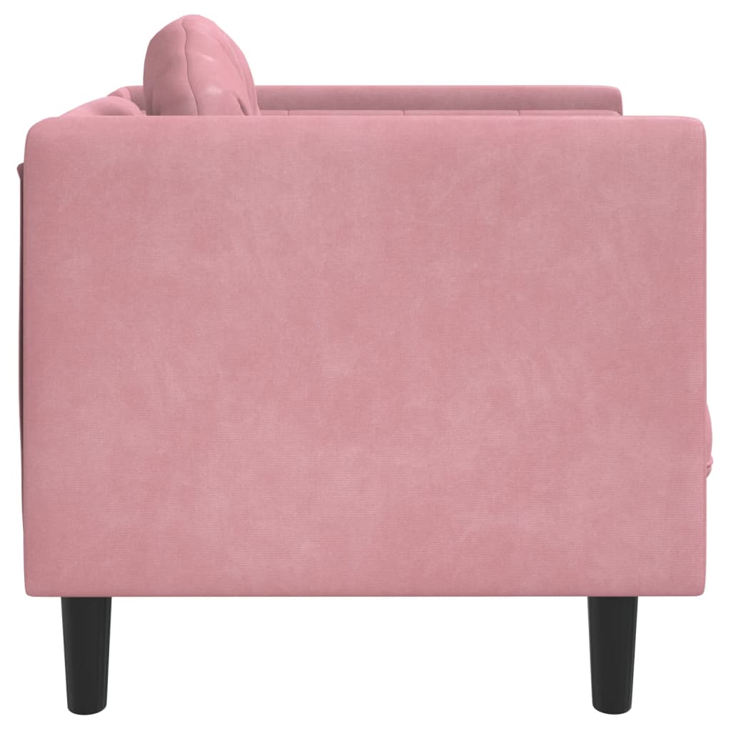 Fauteuil avec coussins en velours rose