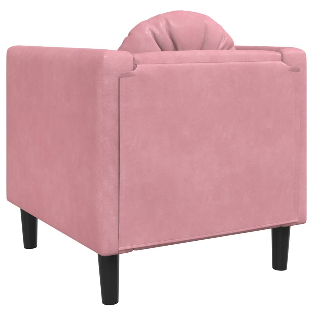 Fauteuil avec coussins en velours rose