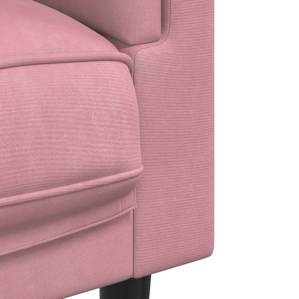 Fauteuil avec coussins en velours rose