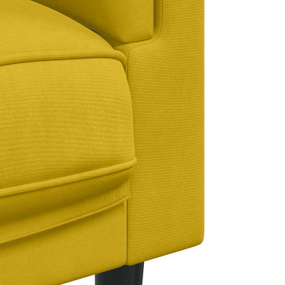 Sessel mit Kissen Gelb Samt