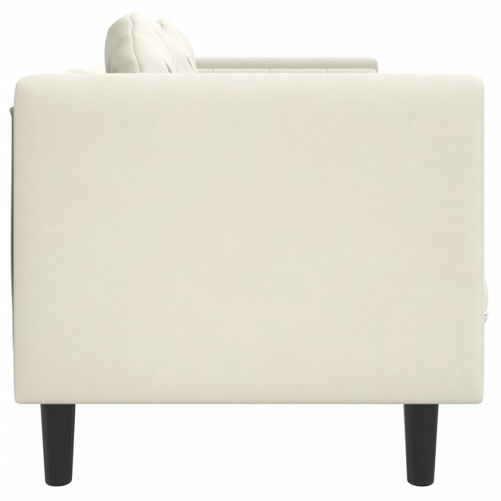 Sofa mit Kissen 2-Sitzer Creme Samt