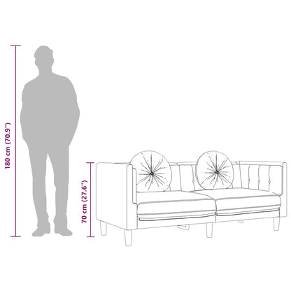 Sofa mit Kissen 3-Sitzer Hellgrau Samt
