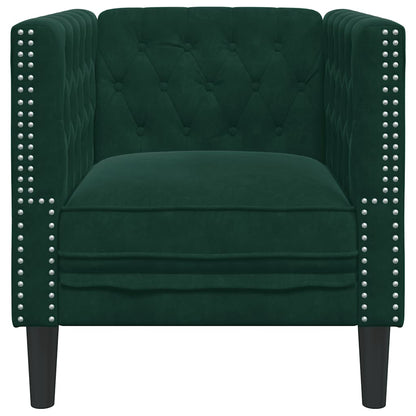 Chesterfield-Sessel Dunkelgrün Samt