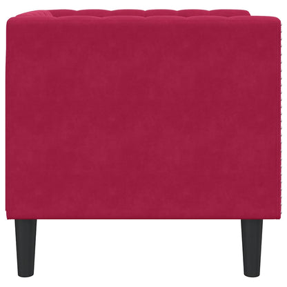 Chesterfield-Sessel Weinrot Samt