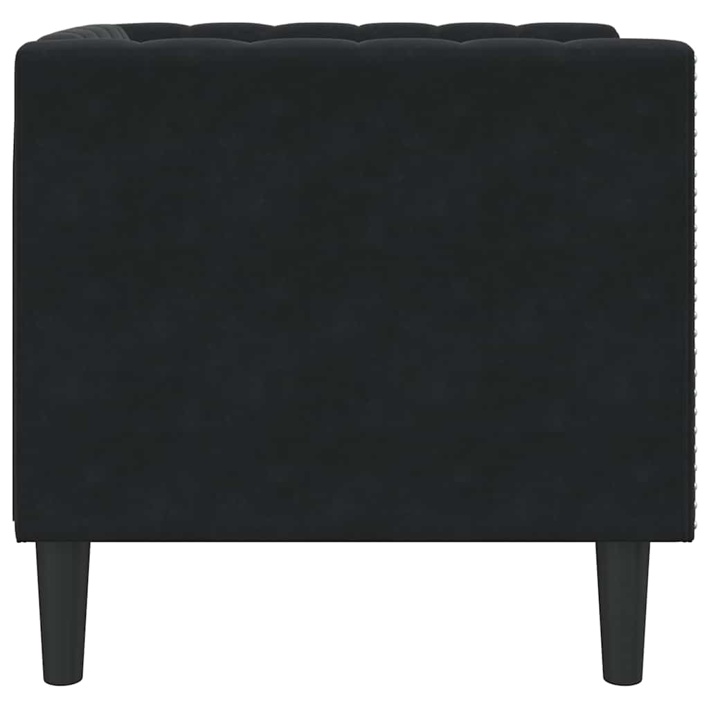 Chesterfield-Sessel Schwarz Samt