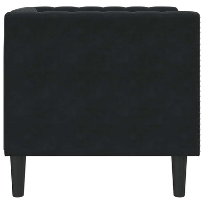 Chesterfield-Sessel Schwarz Samt