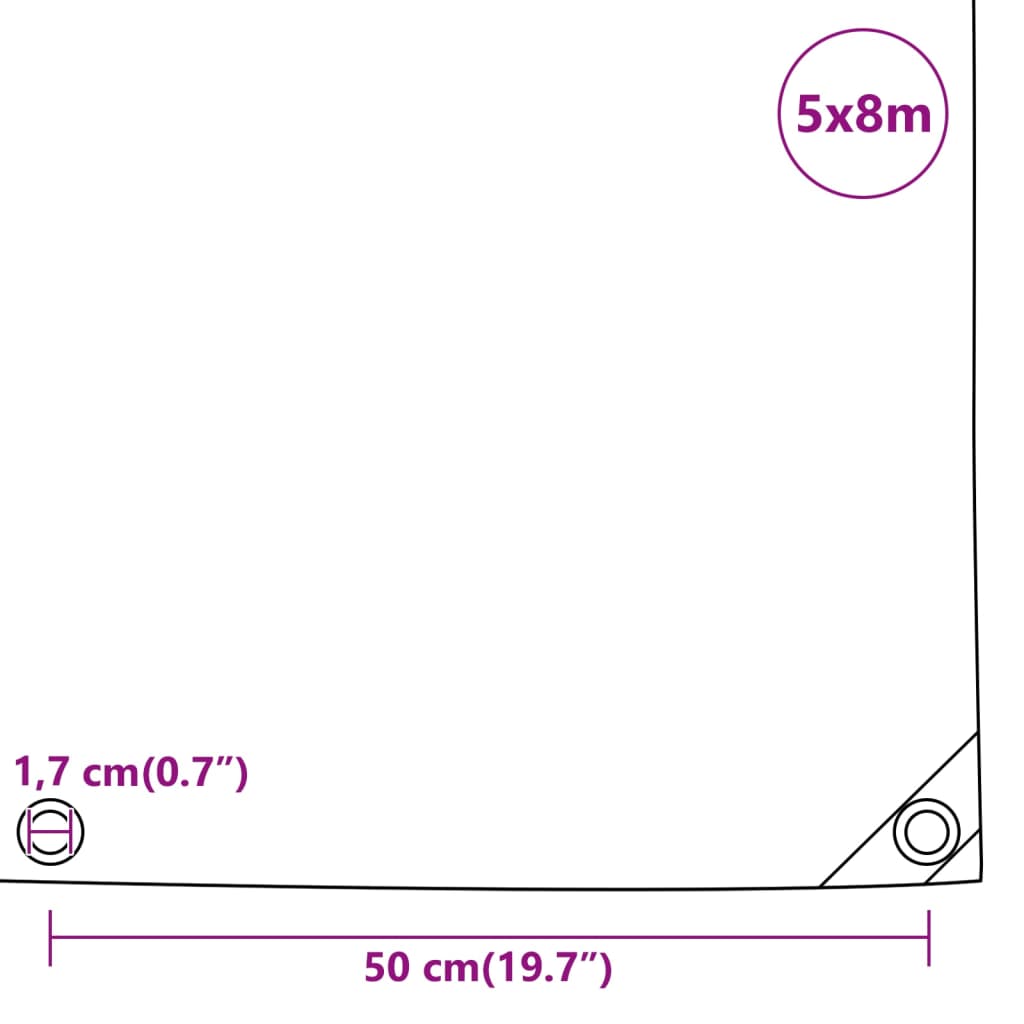 Abdeckplane Grau 5x8 m 650 g/m²