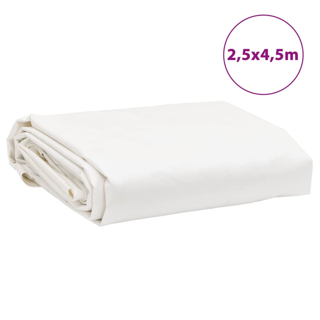 Plane 650g / m² Weiß 2,5 x 4,5 m Canvas mit PVC-Beschichtung