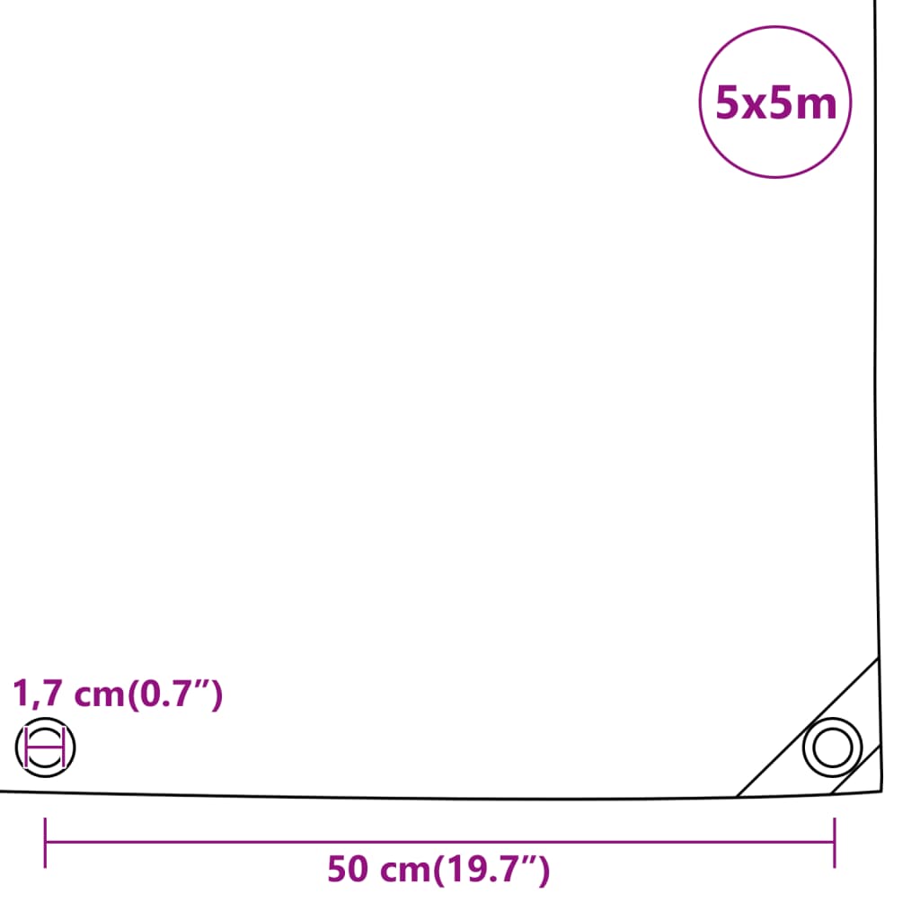 Abdeckplane Schwarz 5x5 m 650 g/m²