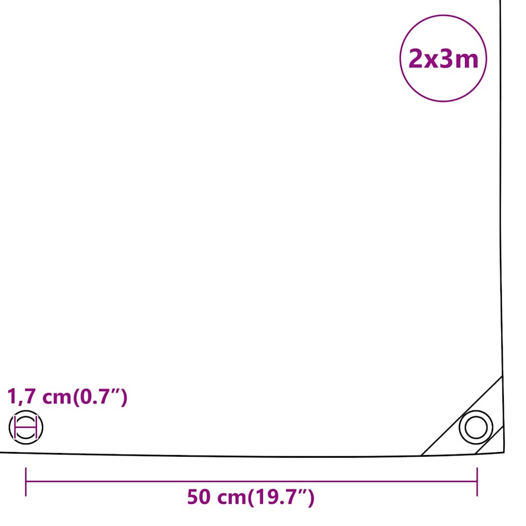 Plane 650g / m² Anthrazit 2 x 3 m Canvas mit PVC-Beschichtung
