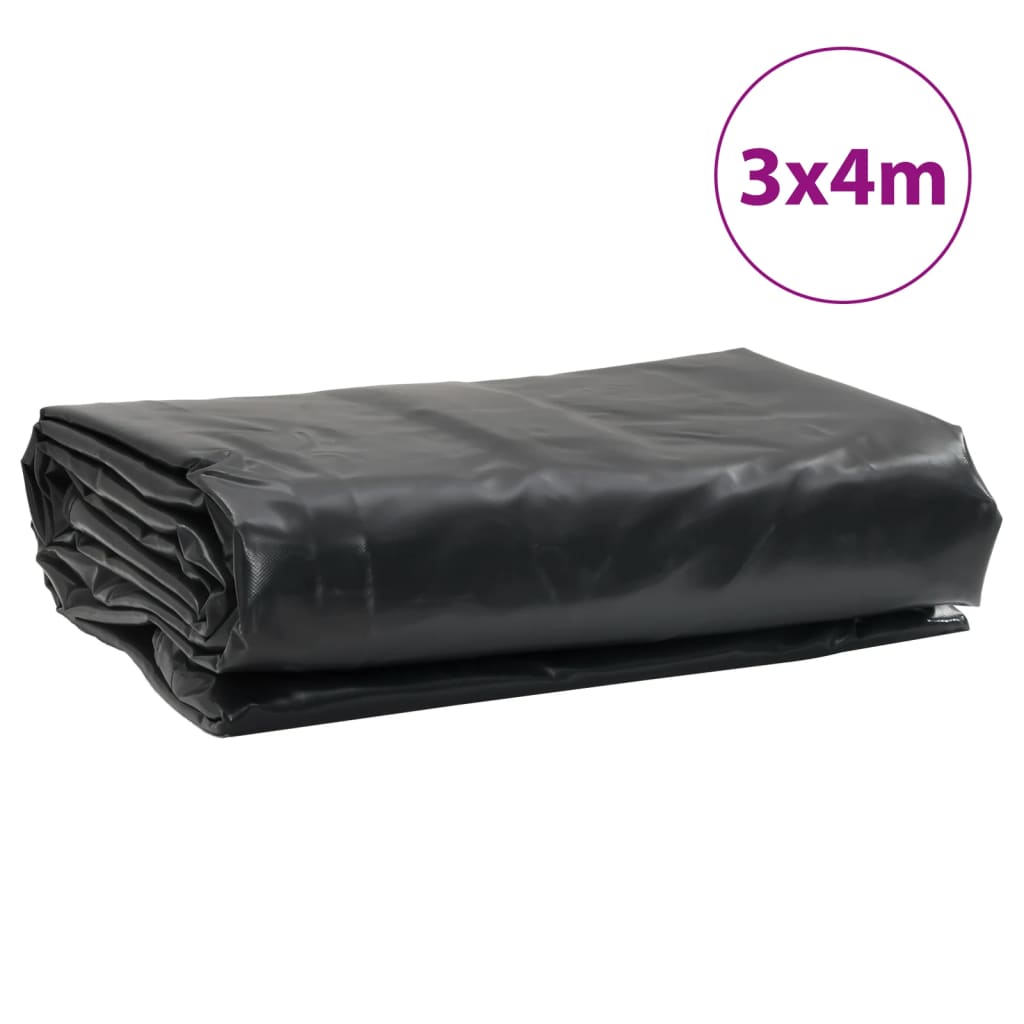 Plane 650g / m² Anthrazit 3 x 4 m Canvas mit PVC-Beschichtung