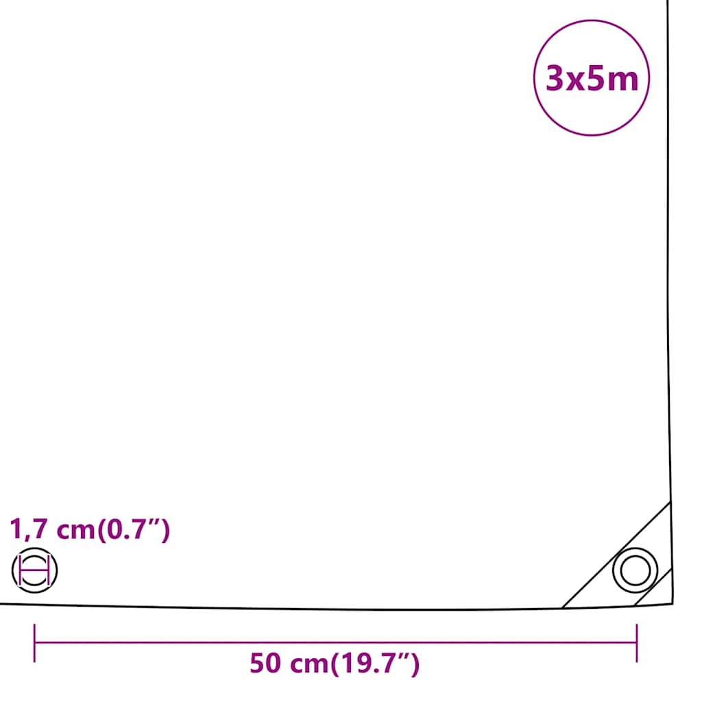 Abdeckplane Anthrazit 3x5 m 650 g/m²