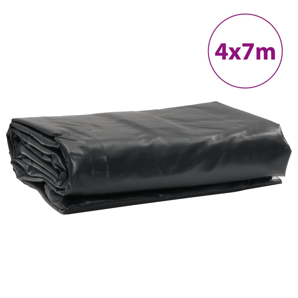 Plane 650g / m² Anthrazit 4 x 7 m Canvas mit PVC-Beschichtung