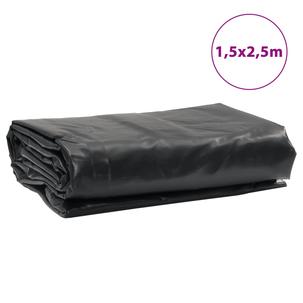 Plane 650g / m² Anthrazit 1,5 x 2,5 m Canvas mit PVC-Beschichtung