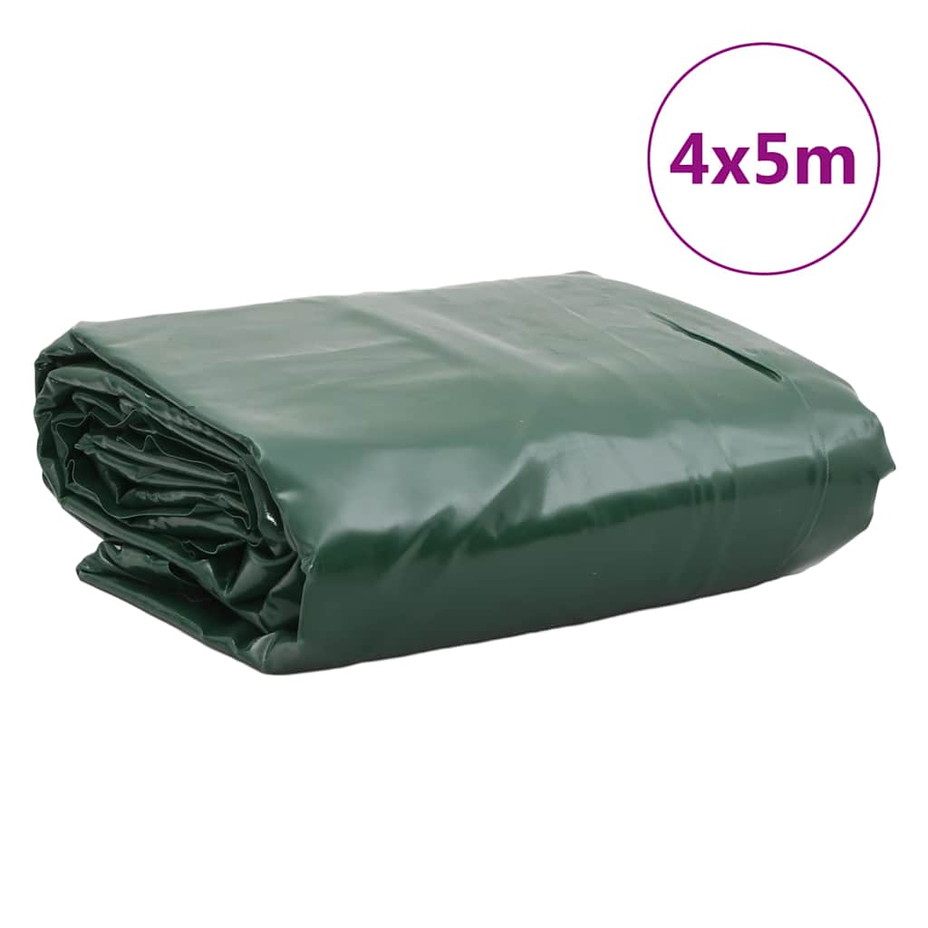 Plane 650g / m² Grün 4 x 5 m Canvas mit PVC-Beschichtung