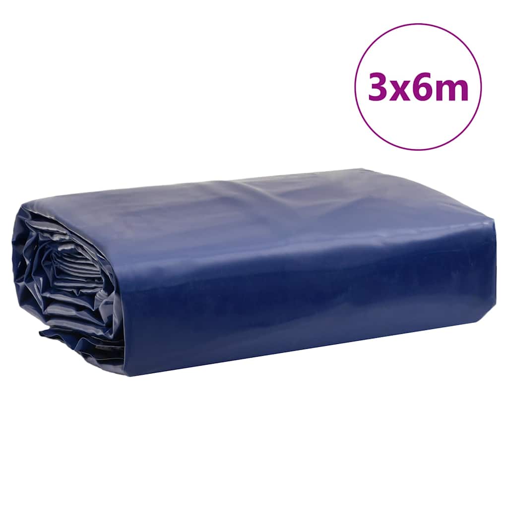 Plane 650g / m² Blau 3 x 6 m Canvas mit PVC-Beschichtung