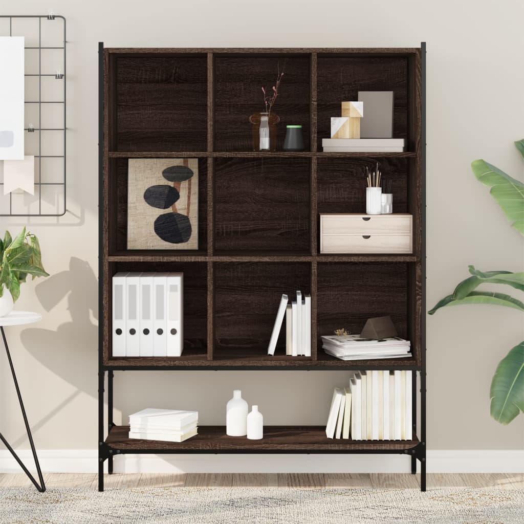 Bookshelf brown oak look 102x30x141.5 cm wood material