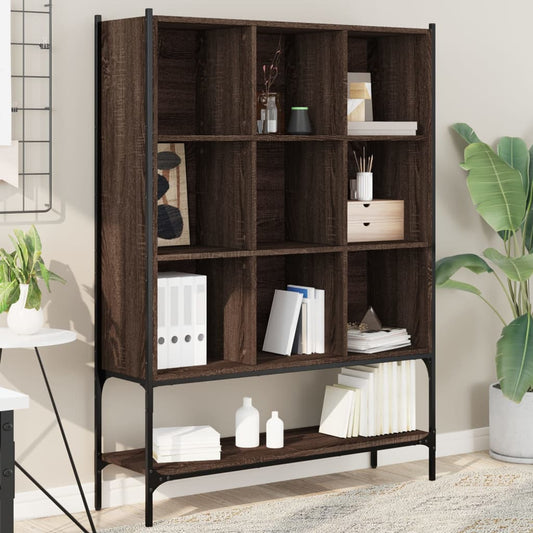 Bookshelf brown oak look 102x30x141.5 cm wood material