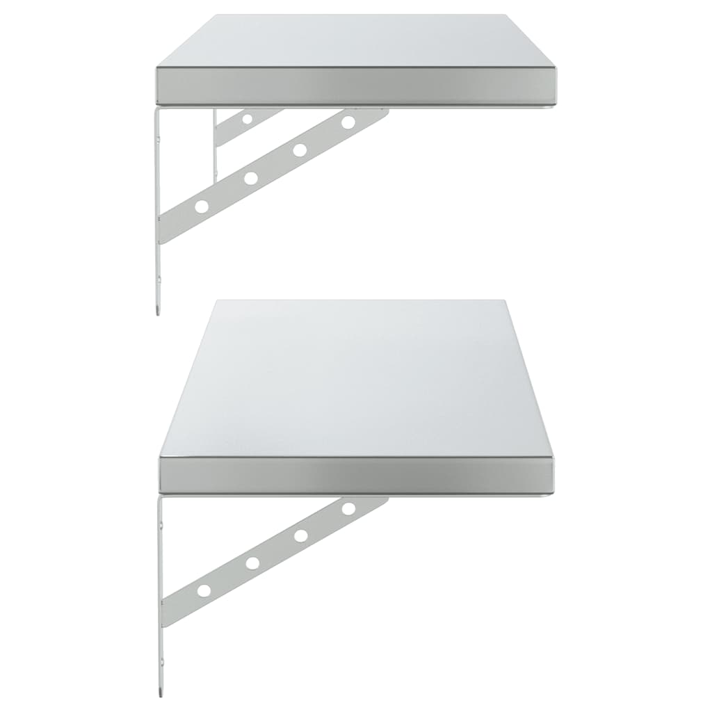 Wandregale 2 Stk. 100x30 cm Silbern Edelstahl