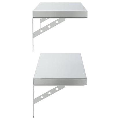 Wandregale 2 Stk. 75x23,5 cm Silbern Edelstahl