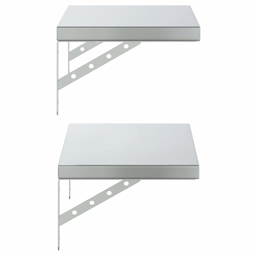 Wandregale 2 Stk. 50x30 cm Silbern Edelstahl