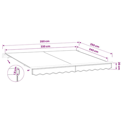 Ersatzstoff für Markise Mehrfarbig 350x250 cm Polyester