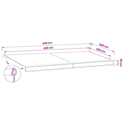 Ersatzstoff für Markise Mehrfarbig 450x300 cm Polyester