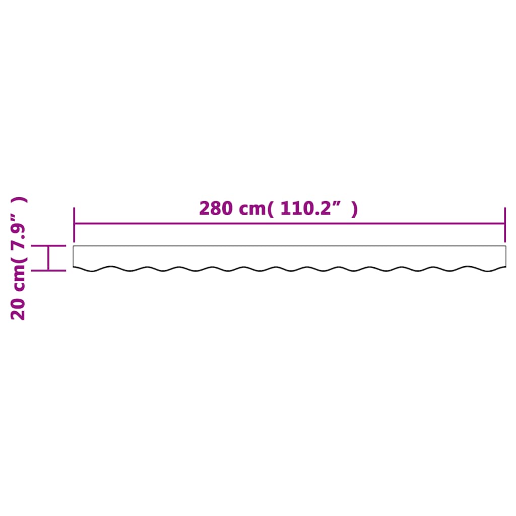 Markisenvolant Blau und Weiß Gestreift 300 cm