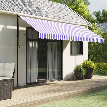 Markisenvolant Blau und Weiß Gestreift 400 cm