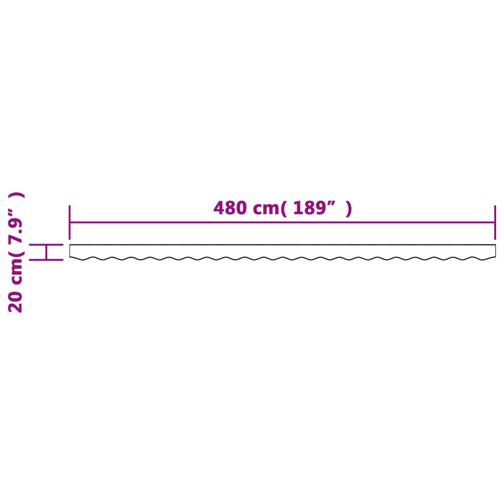 Markisenvolant Blau und Weiß Gestreift 500 cm