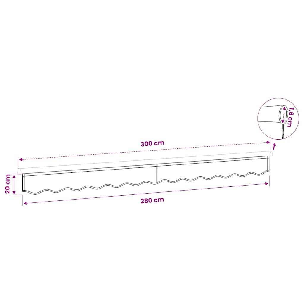 Markisenvolant Creme Gestreift 300 cm