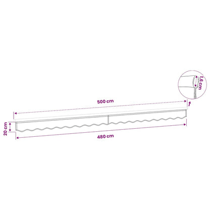 Markisenvolant Creme Gestreift 500 cm